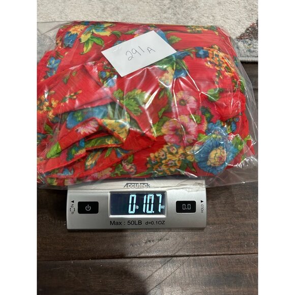 Linea By Louis DellOlio Floral Tiered Red Pleated MidiBoho Peasant Skirt Sz M - Picture 10 of 10